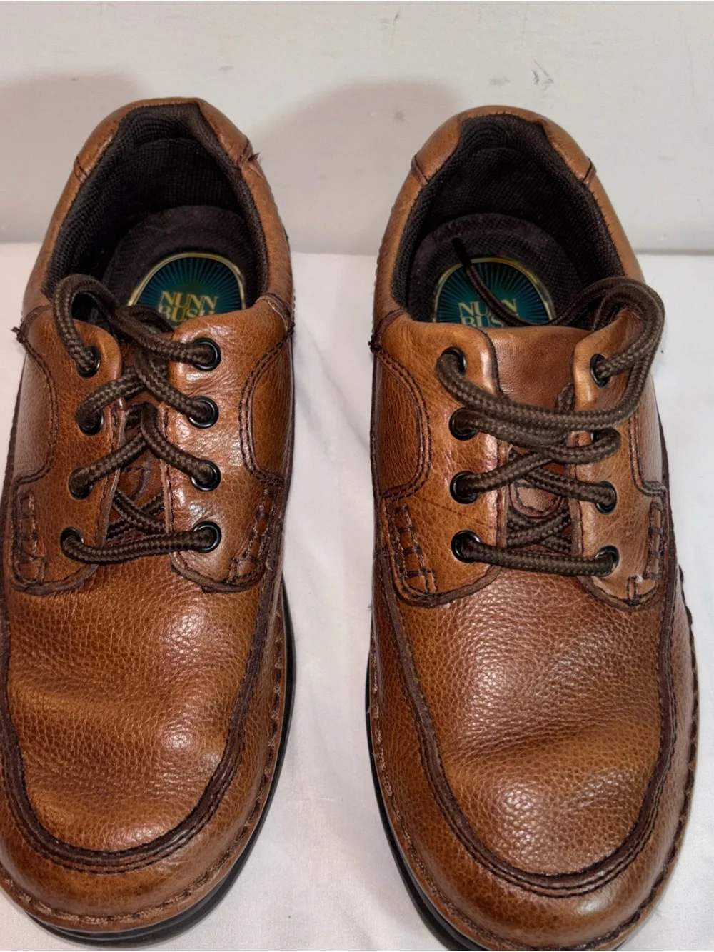 Nunn Bush Men's Brown Leather Casual Lace-Up Shoes. 7/10